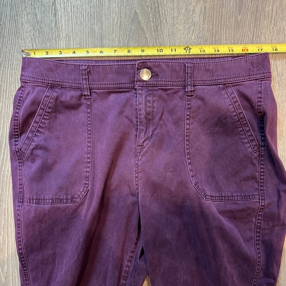 Lane Bryant Women's Plum Tapered jeans Size 16 Raw Hem Zip Ankle High Rise pants - Picture 9 of 14